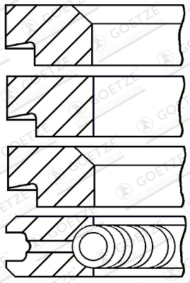 GOETZE Dugattyúgyűrű, kompresszor 08-251000-00