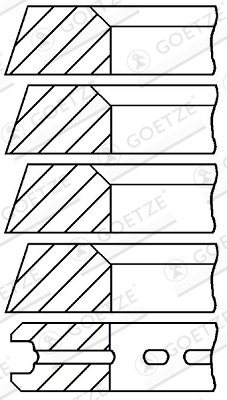 GOETZE Dugattyúgyűrű, kompresszor 08-408600-00