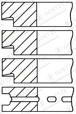 GOETZE Dugattyúgyűrű, kompresszor 08-742500-00