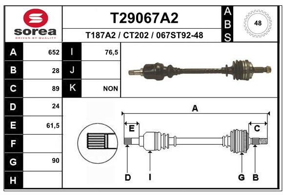 EAI-France Féltengely, komplett T29067A2_EAI