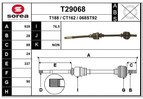 EAI-France Féltengely, komplett T29068_EAI