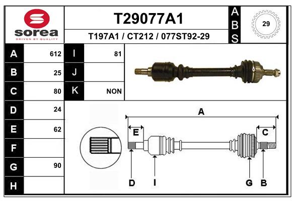 EAI-France Féltengely, komplett T29077A1_EAI