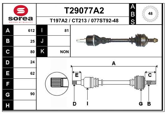 EAI-France Féltengely, komplett T29077A2_EAI