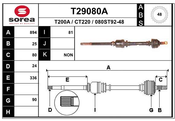 EAI-France Féltengely, komplett T29080A_EAI