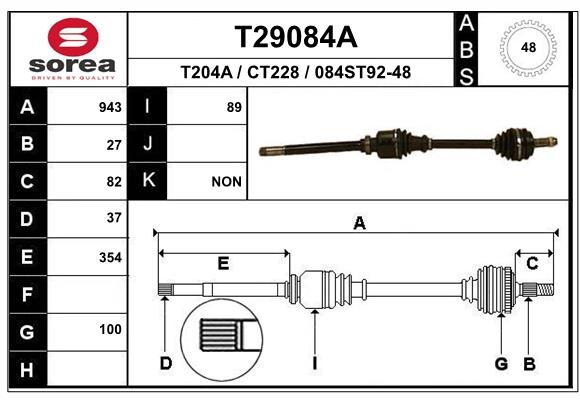 EAI-France Féltengely, komplett T29084A_EAI