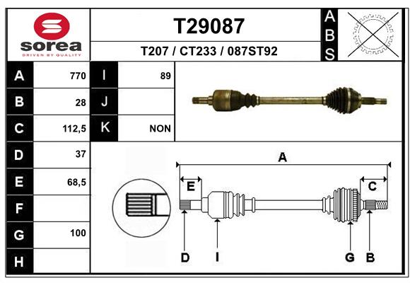 EAI-France Féltengely, komplett T29087_EAI