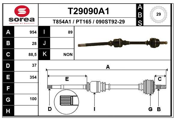 EAI-France Féltengely, komplett T29090A1_EAI