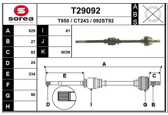 EAI-France Féltengely, komplett T29092_EAI