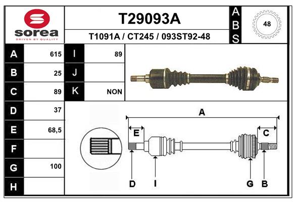 EAI-France Féltengely, komplett T29093A_EAI