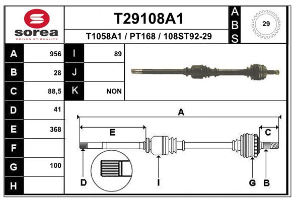 EAI-France Féltengely, komplett T29108A1_EAI