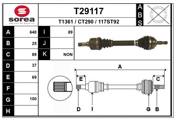 EAI-France Féltengely, komplett T29117_EAI