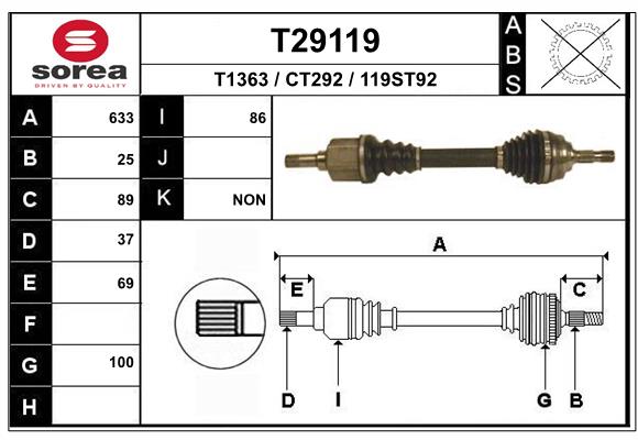 EAI-France Féltengely, komplett T29119_EAI