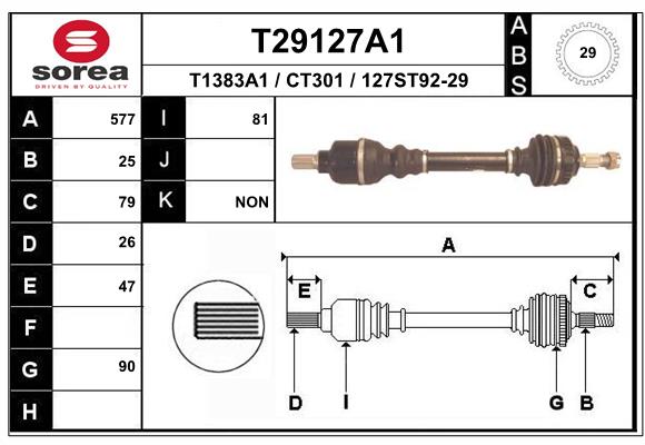 EAI-France Féltengely, komplett T29127A1_EAI