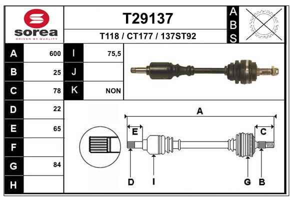 EAI-France Féltengely, komplett T29137_EAI