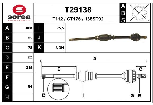 EAI-France Féltengely, komplett T29138_EAI