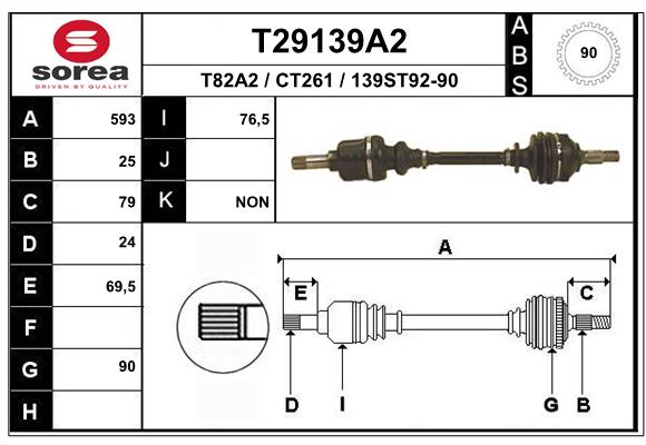 EAI-France Féltengely, komplett T29139A2_EAI