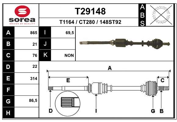 EAI-France Féltengely, komplett T29148_EAI