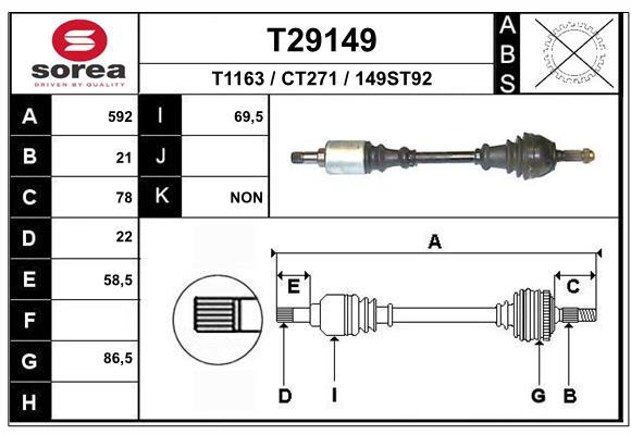 EAI-France Féltengely, komplett T29149_EAI