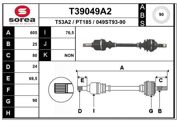 EAI-France Féltengely, komplett T39049A2_EAI