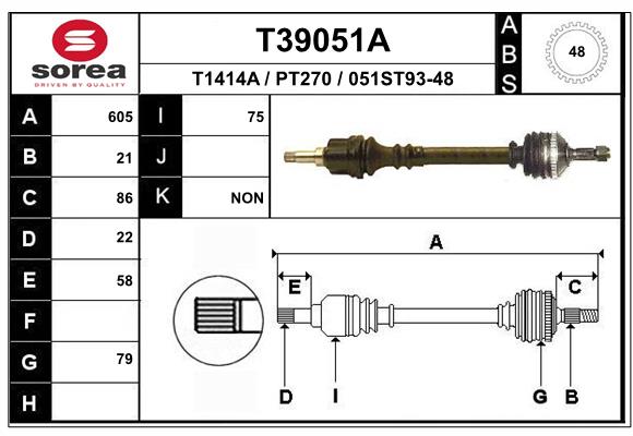 EAI-France Féltengely, komplett T39051A_EAI