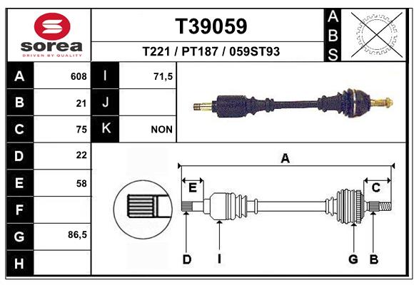 EAI-France Féltengely, komplett T39059_EAI