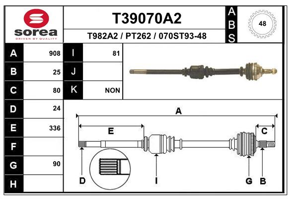 EAI-France Féltengely, komplett T39070A2_EAI