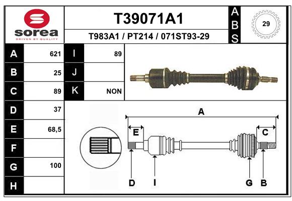 EAI-France Féltengely, komplett T39071A1_EAI