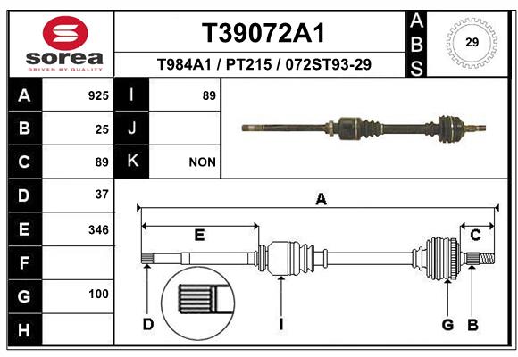 EAI-France Féltengely, komplett T39072A1_EAI