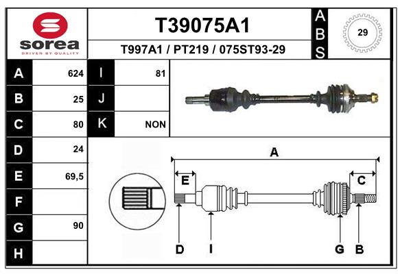 EAI-France Féltengely, komplett T39075A1_EAI