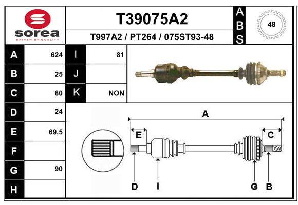 EAI-France Féltengely, komplett T39075A2_EAI