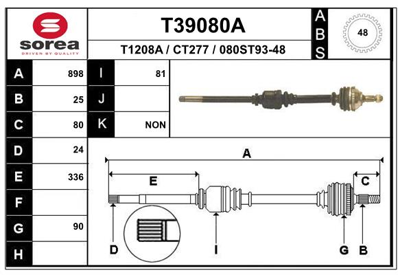 EAI-France Féltengely, komplett T39080A_EAI