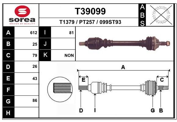 EAI-France Féltengely, komplett T39099_EAI