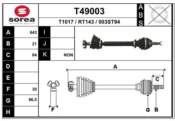 EAI-France Féltengely, komplett T49003_EAI