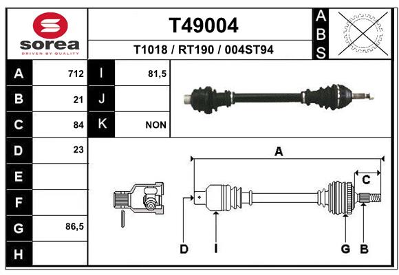 EAI-France Féltengely, komplett T49004_EAI