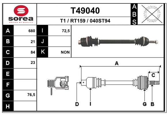 EAI-France Féltengely, komplett T49040_EAI