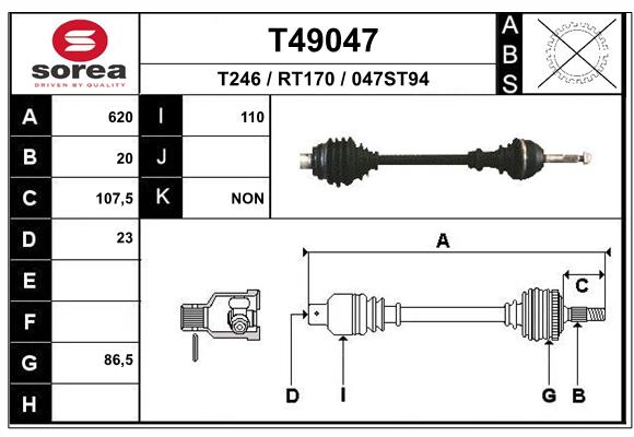 EAI-France Féltengely, komplett T49047_EAI