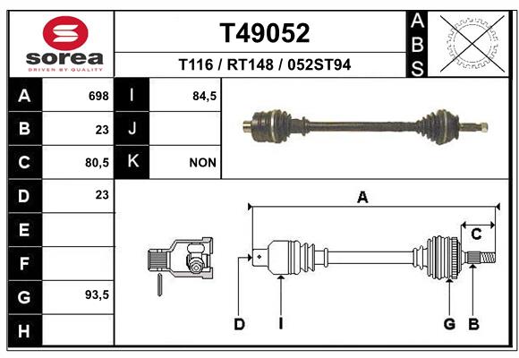 EAI-France Féltengely, komplett T49052_EAI