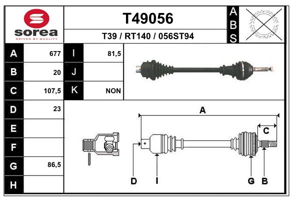 EAI-France Féltengely, komplett T49056_EAI