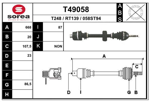 EAI-France Féltengely, komplett T49058_EAI