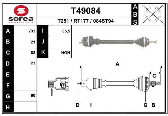 EAI-France Féltengely, komplett T49084_EAI