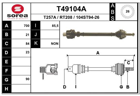 EAI-France Féltengely, komplett T49104A_EAI