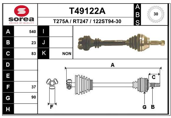 EAI-France Féltengely, komplett T49122A_EAI