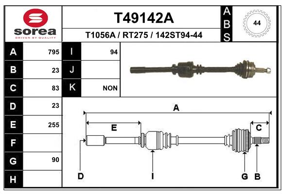 EAI-France Féltengely, komplett T49142A_EAI