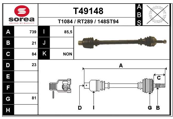 EAI-France Féltengely, komplett T49148_EAI