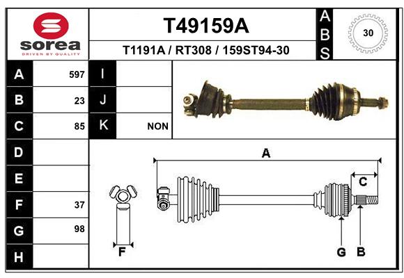 EAI-France Féltengely, komplett T49159A_EAI