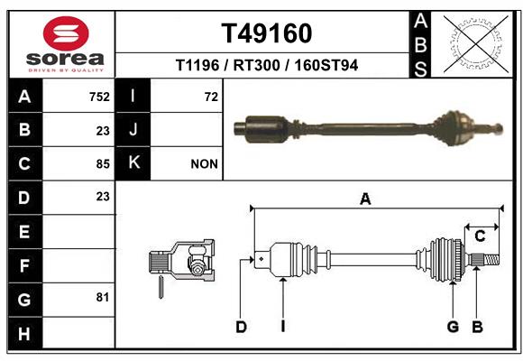 EAI-France Féltengely, komplett T49160_EAI