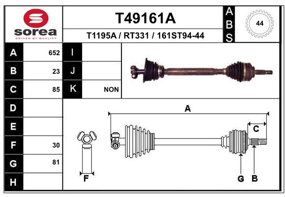 EAI-France Féltengely, komplett T49161A_EAI