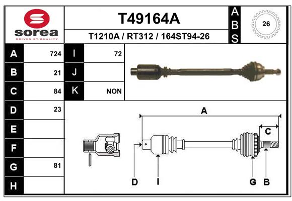 EAI-France Féltengely, komplett T49164A_EAI