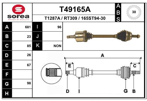 EAI-France Féltengely, komplett T49165A_EAI