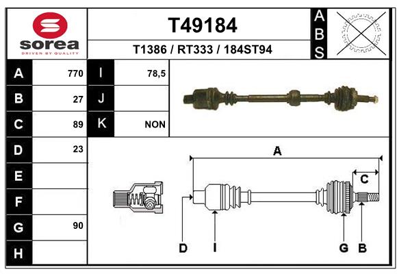 EAI-France Féltengely, komplett T49184_EAI